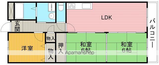 松嶌マンション西緑が丘(3LDK/2階)の間取り写真