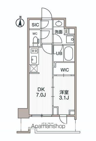 シーズンフラッツ両国サウス(1DK/8階)の間取り写真