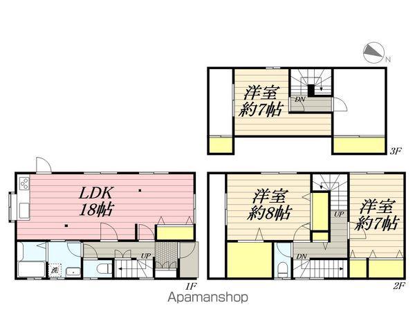 京成電鉄本線 京成大久保駅 徒歩9分 3階建 築25年(3LDK)の間取り写真