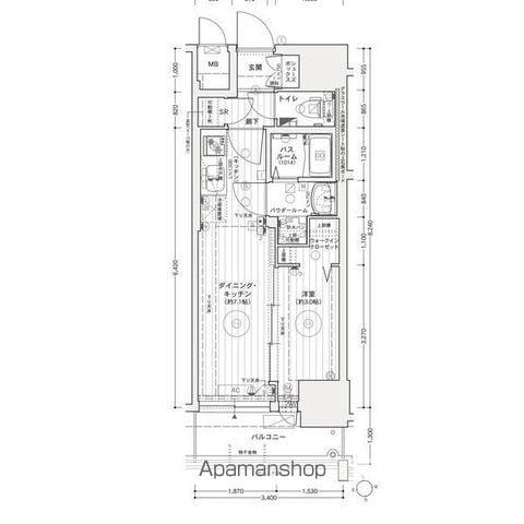 エステムコート名古屋上前津(1DK/11階)の間取り写真