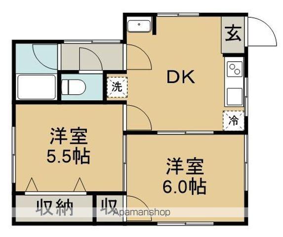 葵ハイツ(2DK/1階)の間取り写真