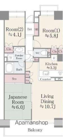 板橋パーク・ホームズ(3LDK/11階)の間取り写真