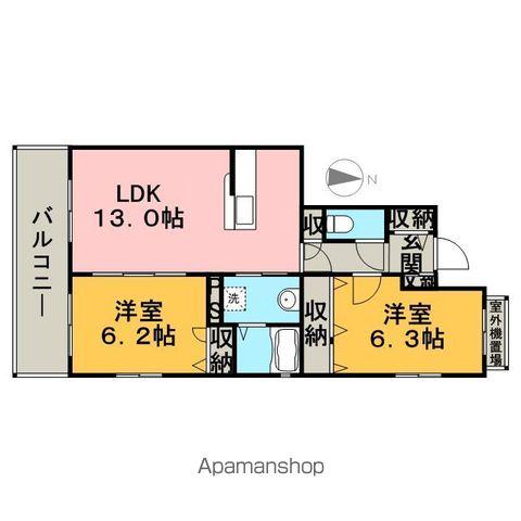 ラフィーネ(2LDK/1階)の間取り写真