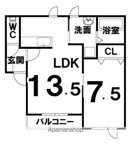 CLASS豊頃Ⅰ(1LDK/2階)の間取り写真
