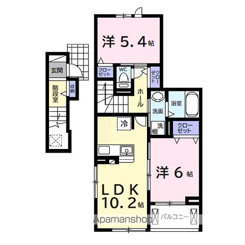 アヴァンセⅢ(2LDK/2階)の間取り写真