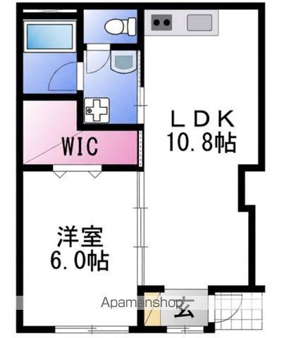 TJ船尾4(1LDK/1階)の間取り写真
