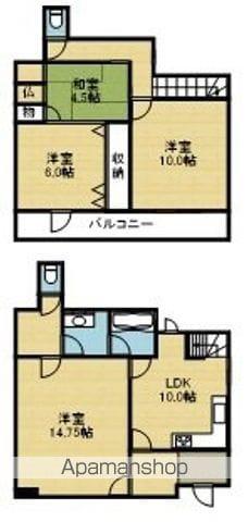 近鉄大阪線 鶴橋駅 徒歩10分 2階建 築58年(4LDK)の間取り写真