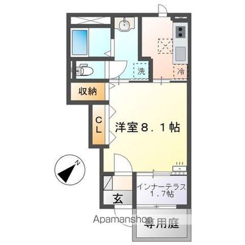 草津市野村3丁目アパート(1K/1階)の間取り写真