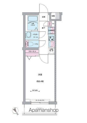 RELUXIA TOKYO イーストⅢ(1K/1階)の間取り写真
