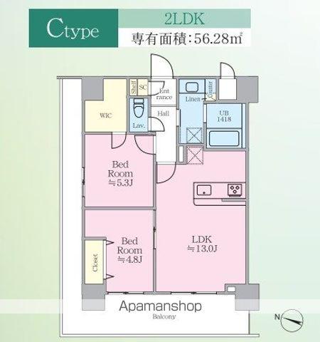 パピルス三ノ輪レジデンス(2LDK/7階)の間取り写真