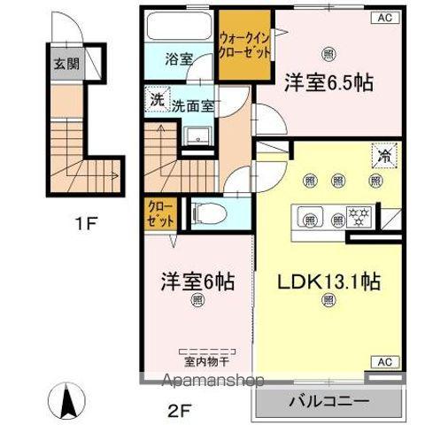 D-ROOM SACHIIII(2LDK/2階)の間取り写真