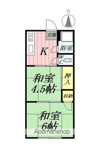 光陽荘(2K/1階)の間取り写真