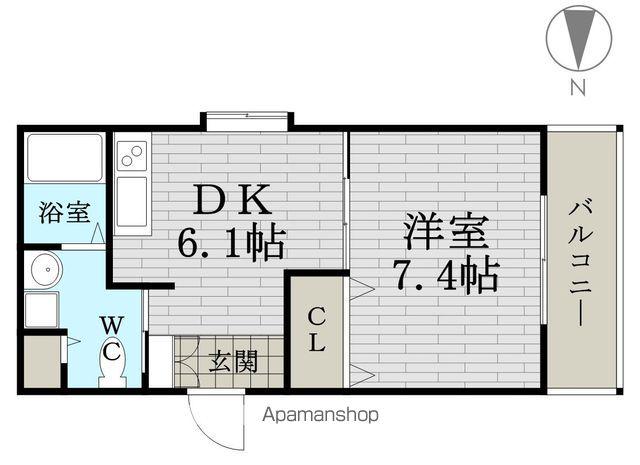 アエラス(1DK/6階)の間取り写真