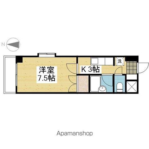 ベルメゾン久万の台(1K/4階)の間取り写真