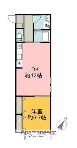 新狭山3丁目アパート(1LDK/2階)の間取り写真
