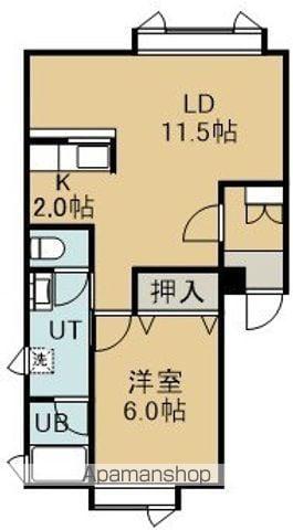 アッパーコースト追分(1LDK/2階)の間取り写真