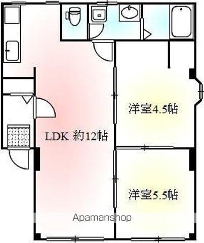 コスモハイツ宮武(2LDK/2階)の間取り写真