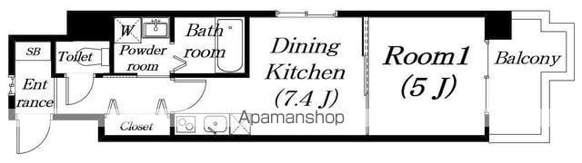 レ・セーナ(1DK/2階)の間取り写真