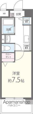 シェリール山撝(1K/2階)の間取り写真