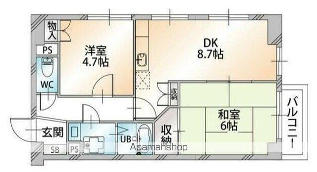 第二八千代ビル(2DK/2階)の間取り写真
