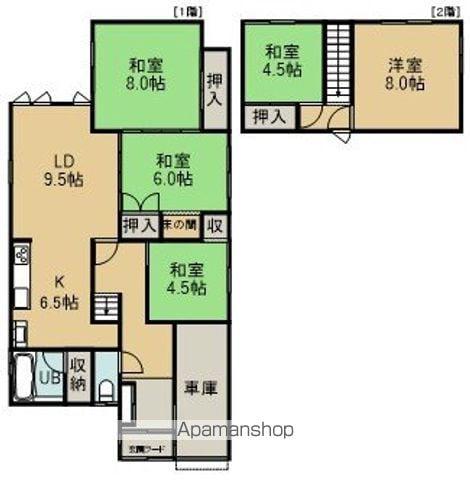 函館市電本線湯川線 湯の川駅 徒歩24分 2階建 築54年(5LDK)の間取り写真