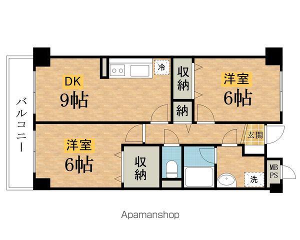 レジデンス・メルベーユ(2DK/2階)の間取り写真