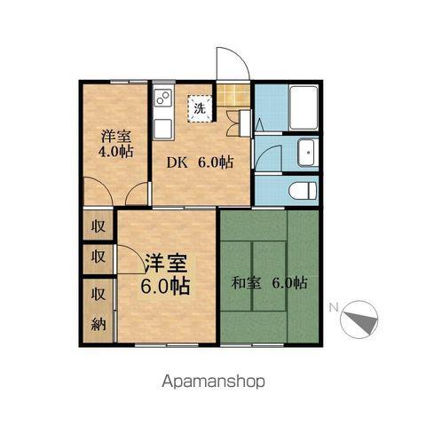 サンハイツ富士見B棟(3DK/2階)の間取り写真