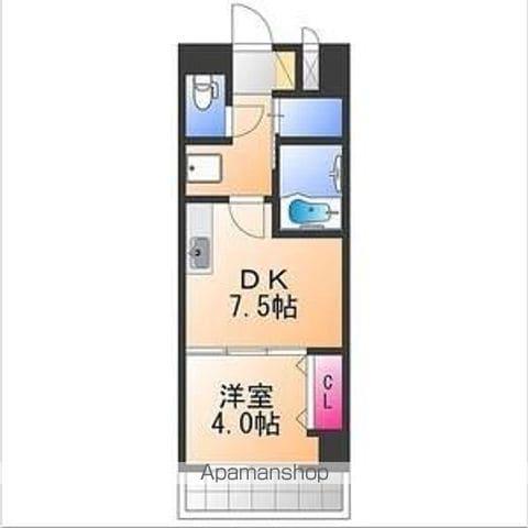 KSスクエア岸和田北町(1DK/4階)の間取り写真