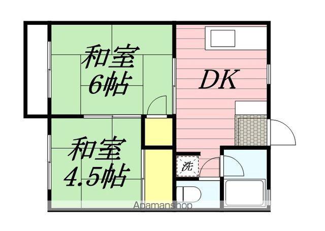 さつきが丘コーポ(2DK/2階)の間取り写真