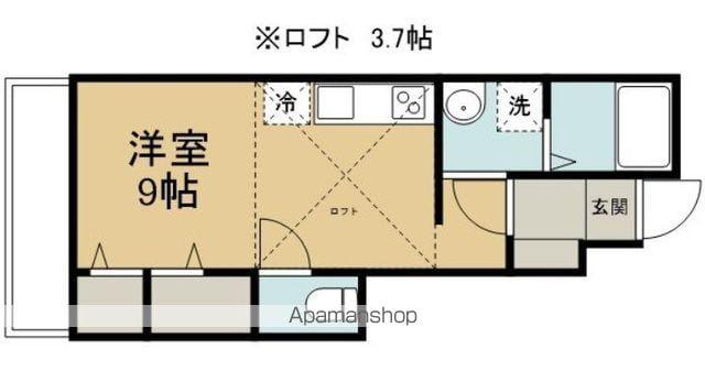 プラシード・U(1K/1階)の間取り写真