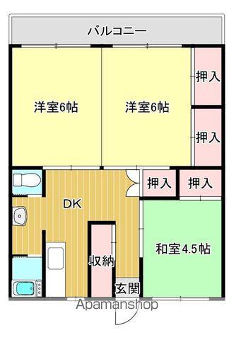 いんまビル(3DK/1階)の間取り写真