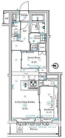 ARKMARK中村橋(1SLDK/3階)の間取り写真
