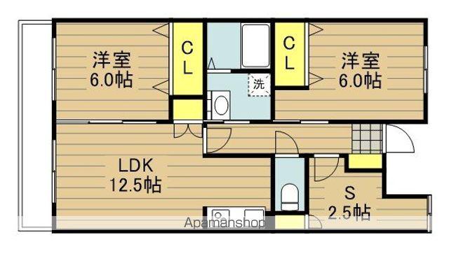グランドゥールⅡ蕨NAGAI(2SLDK/3階)の間取り写真