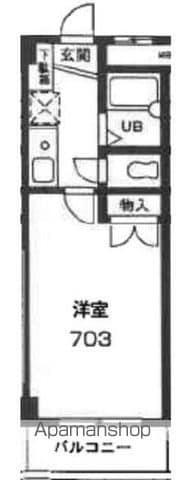 ラピス第三ビル(1K/7階)の間取り写真