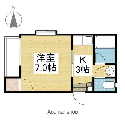 参川第2マンション(1K/3階)の間取り写真