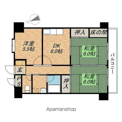 グランパレス南海(3DK/3階)の間取り写真