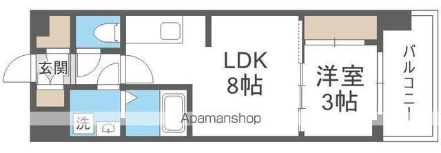 ARTIZA瓦屋町(1LDK/3階)の間取り写真