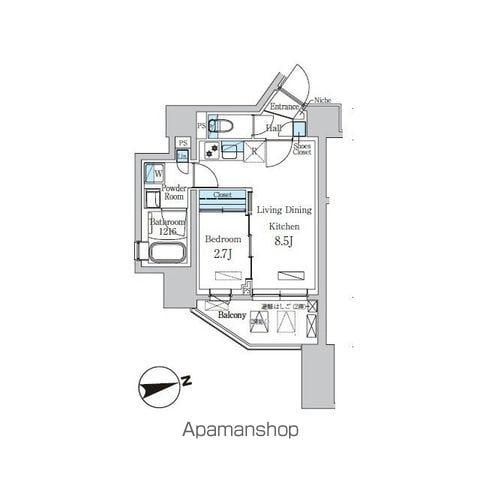 デュオフラッツ池尻大橋ノリス(1LDK/6階)の間取り写真