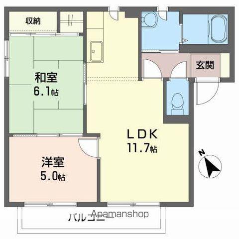 ベルデ カーサ A(2LDK/2階)の間取り写真