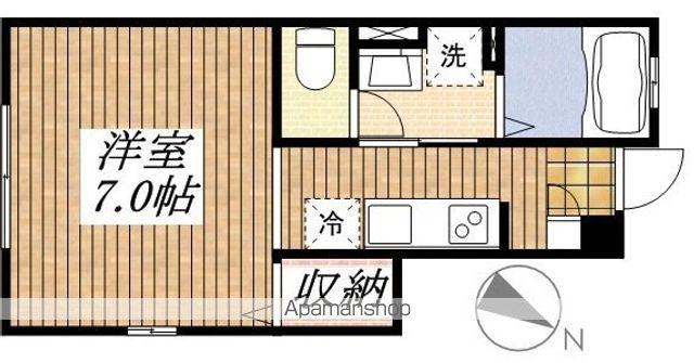 シャンブル・ドゥ・エスポワール(ワンルーム/1階)の間取り写真