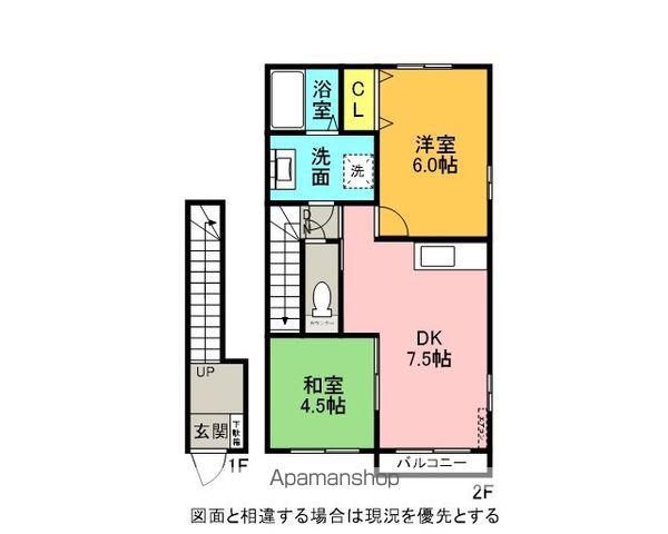 エスペランサ(2DK/2階)の間取り写真