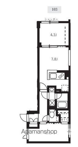 グローリオシェルト駒込(2DK/1階)の間取り写真