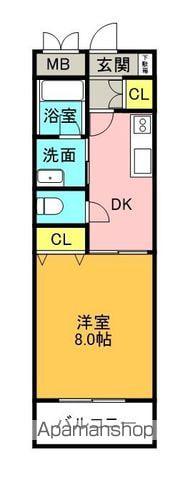 フローラ松成(1DK/2階)の間取り写真