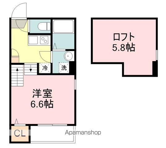 シャーロット(1K/2階)の間取り写真