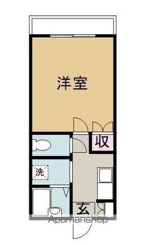 ベルメゾン鯉池(1K/1階)の間取り写真