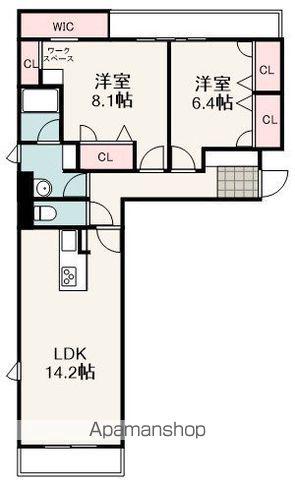 CRESTIEQ長谷通(2LDK/4階)の間取り写真