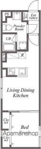 ユーレジデンス下北沢(1LDK/2階)の間取り写真