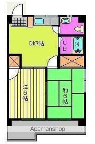 スペース21(2DK/3階)の間取り写真