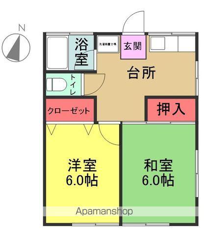 藤コーポ(2K/2階)の間取り写真