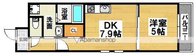 フジパレス清水丘Ⅱ番館(1DK/1階)の間取り写真